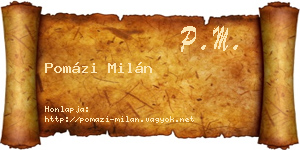 Pomázi Milán névjegykártya